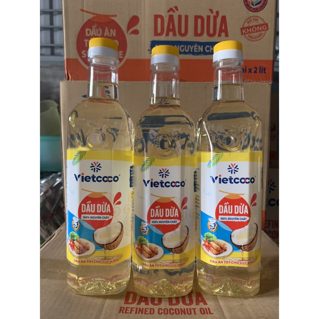 Chai 1 lít - Dầu Dừa Chiên Xào ( Cooking oil )  Vietcoco