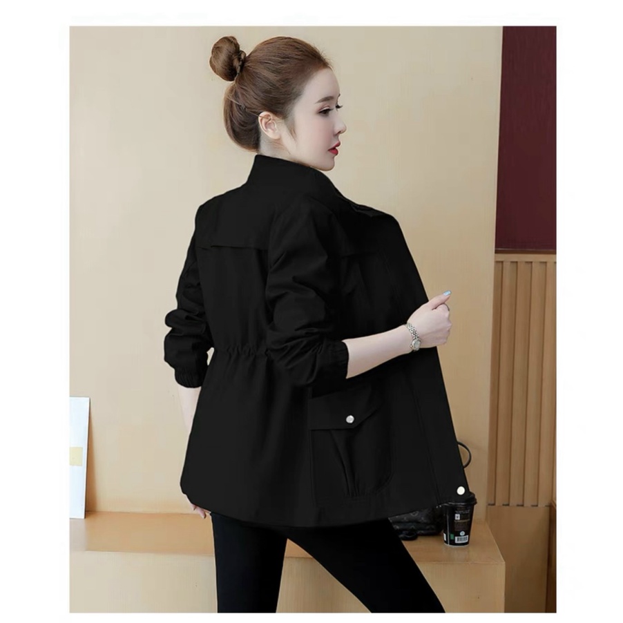 Áo Khoác Kaki Nữ Túi Hộp Dây Khóa Kéo Thắt Dây Eo Phong Cách Trẻ Trung Năng Động Siêu Hot NEW UNISEX