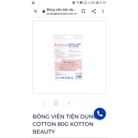 Bông viên bạch tuyết 80G