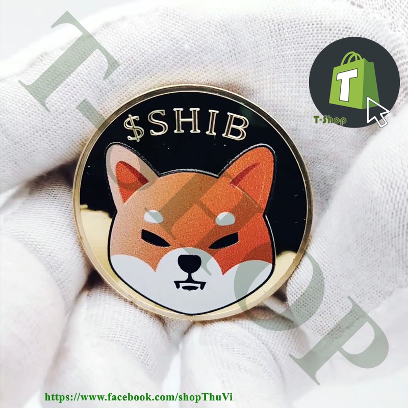 Bộ sưu tập Crypto Đồng SHIBA INU loại dày, có tặng kèm nắp đựng