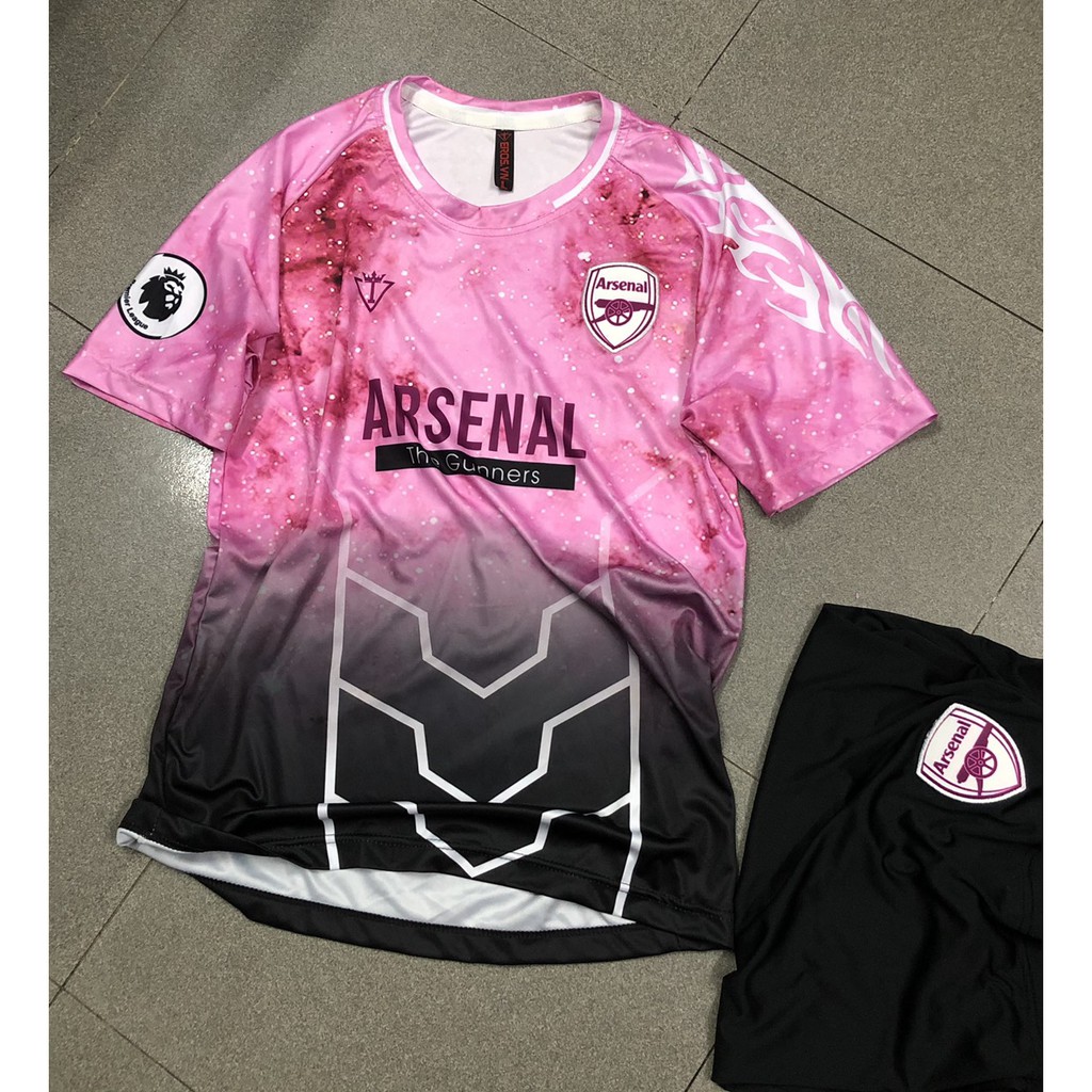 Bộ quần áo đá banh Arsenal hồng thiế lạ Galaxy ErosT10 thun cao cấp