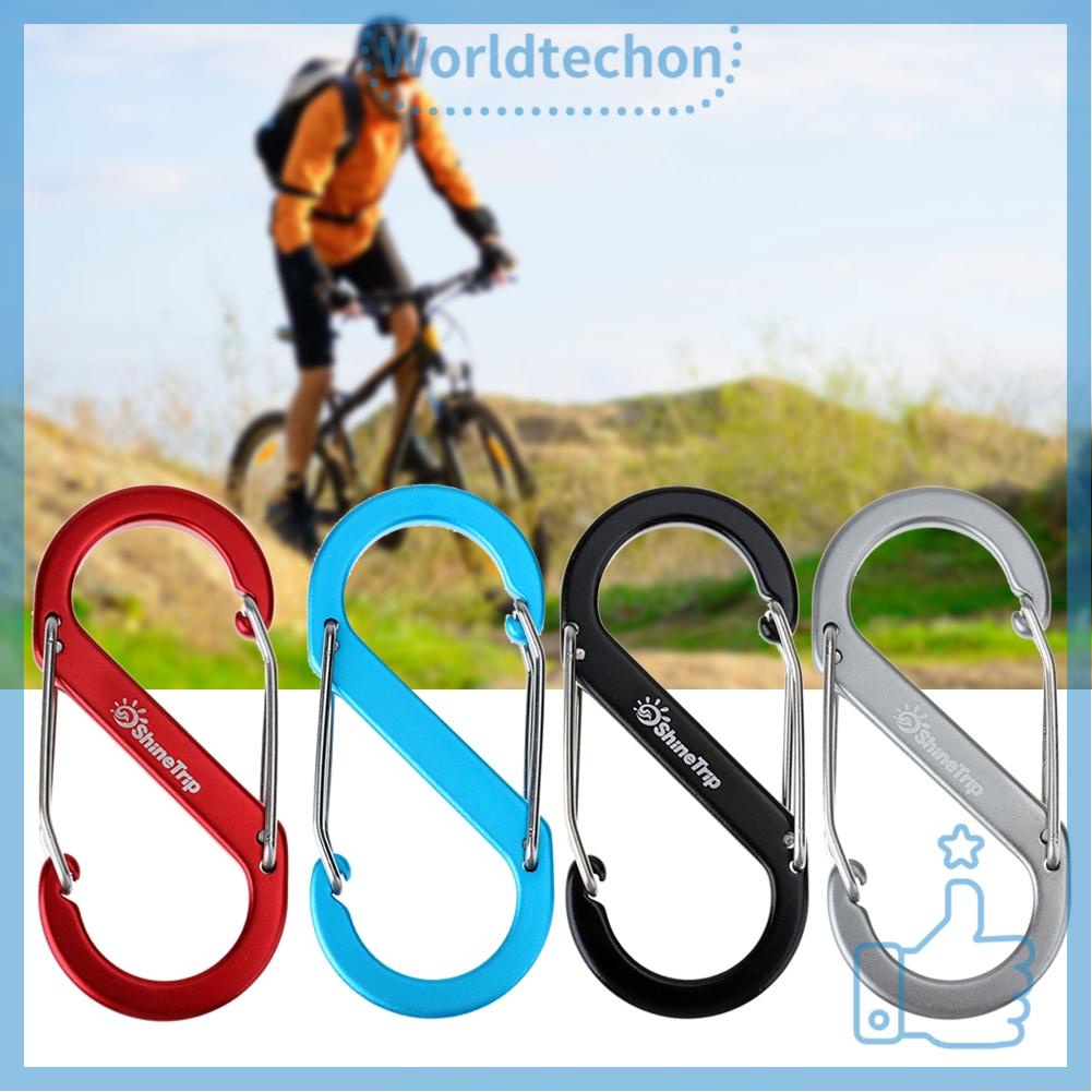 Móc khóa carabiner hình chữ S EDC bằng hợp kim nhôm dùng khi leo núi/hoạt động ngoài trời/trong trường hợp khẩn cấp