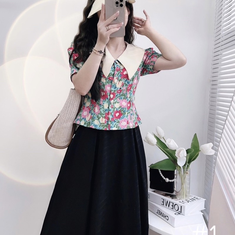 Áo kiểu nữ G376 tươi tắn trẻ trung tôn vòng 1 che bụng mỡ hiệu quả cho chị em dễ phối đồ thời trang khác  - GEM Fashion