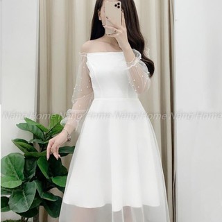 Váy trắng trễ vai đi kỷ yếu / đi tiệc / đi cưới [GIÁ SỈ] celina