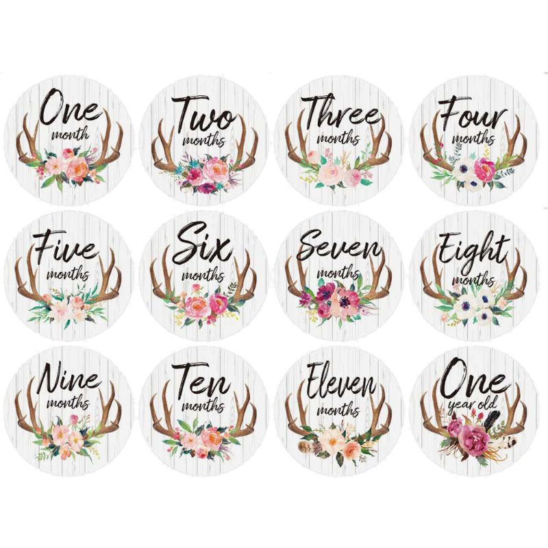 Sticker Đánh Dấu Cột Mốc Phát Triển Theo Tháng Cho Bé