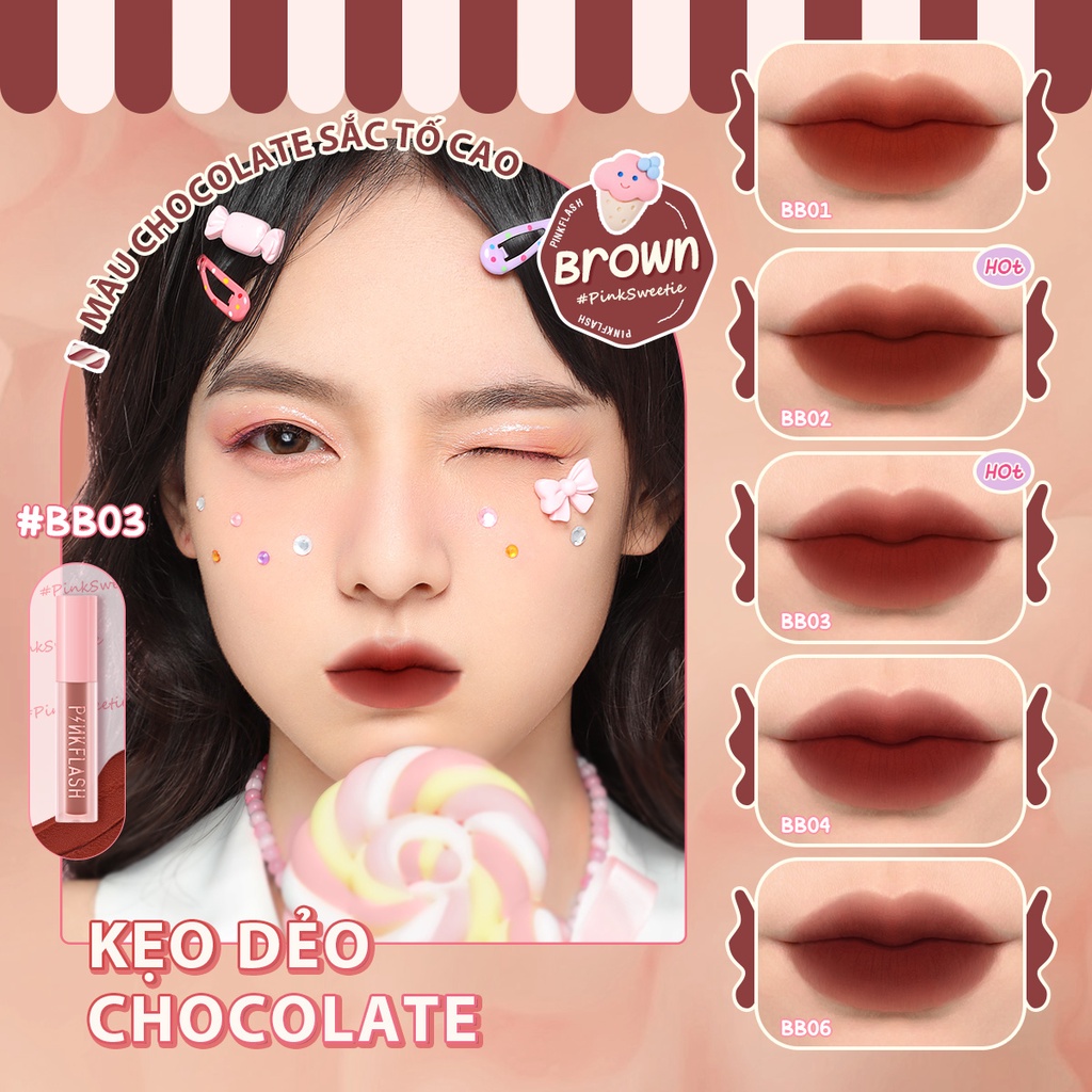 Son kem lì PINKFLASH PinkSweetie mềm mịn như nhung trọng nhẹ 30g