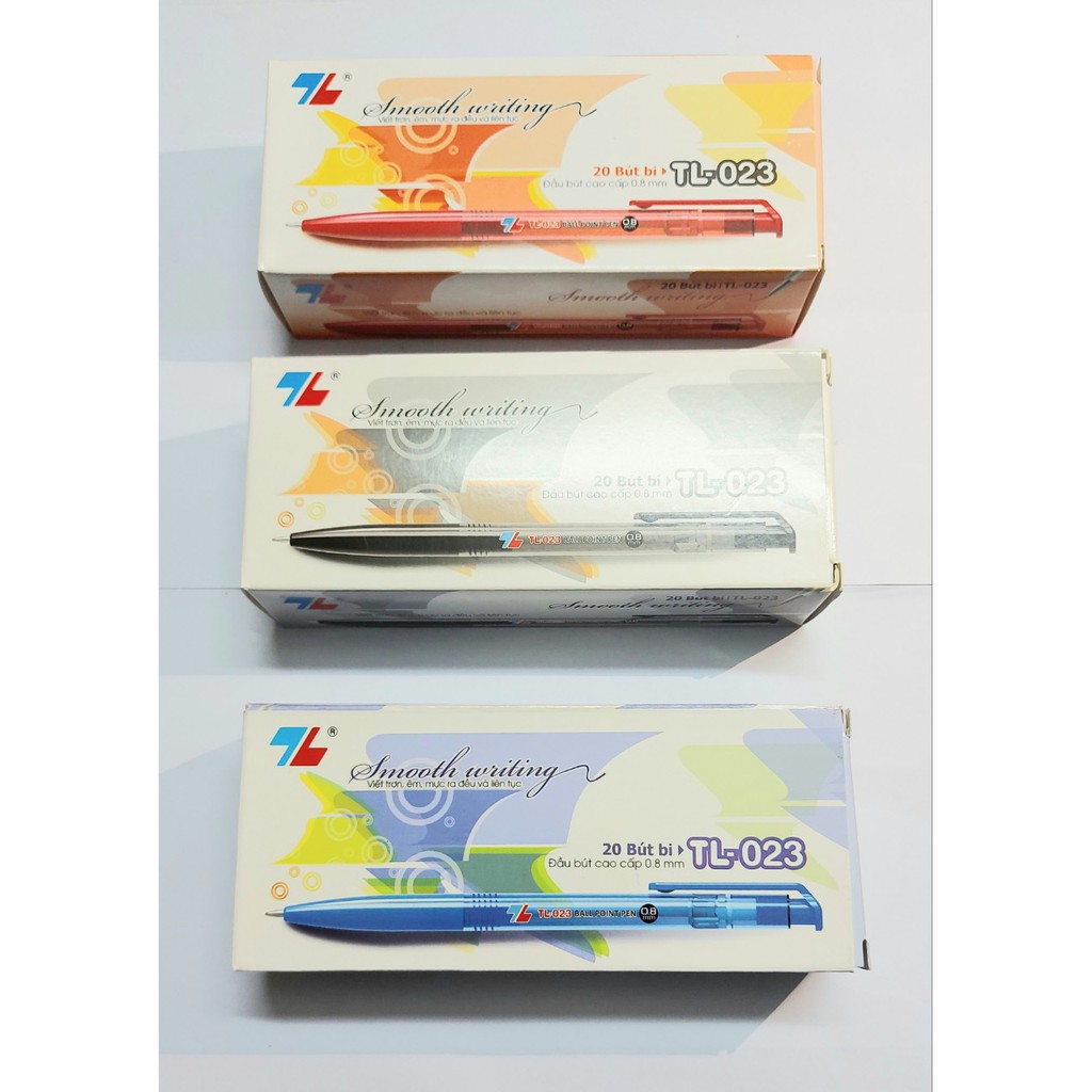 Hộp 20 cây bút bi Thiên Long TL-023 ngòi 0.8mm- Hàng chính hãng