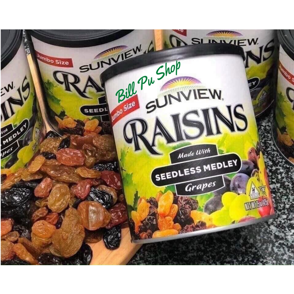 [HÀNG CHUẨN] NHO KHÔ RAISIN SUNVIEW NHẬP KHẨU MỸ 425GR