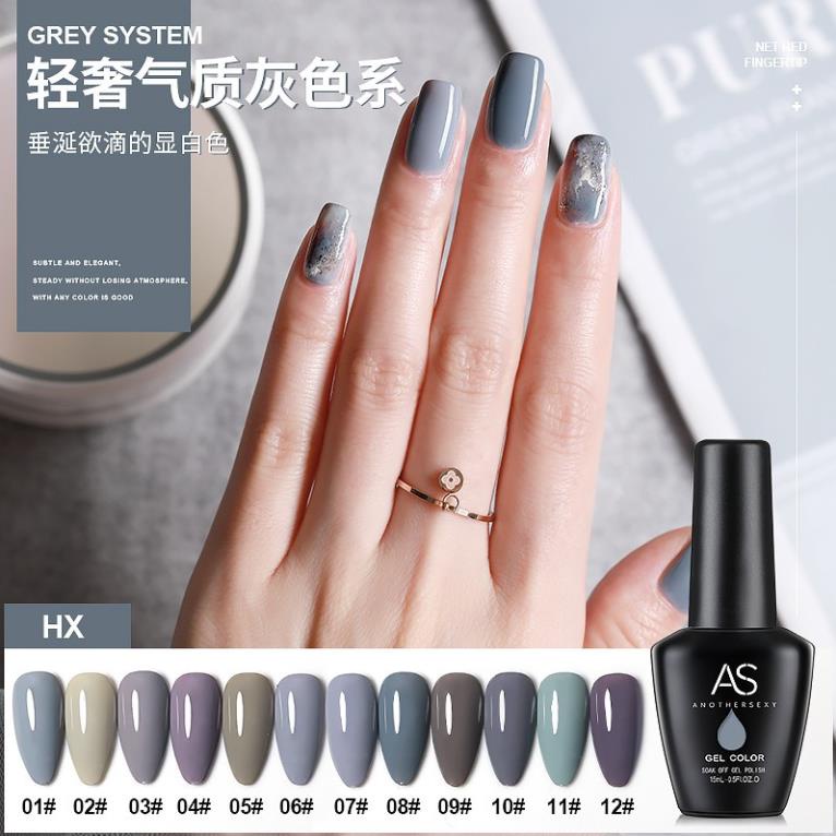Sơn Gel AS vỏ đen Mã HX ( Cam Kết Chính Hãng - làm khô sơn gel bằng máy hơ uvled )
