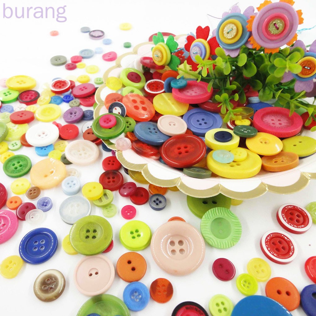 660pcs Mixed Color Buttons Resin Kindergarten Handmade Button Set Children DIY Crafts Accessories
