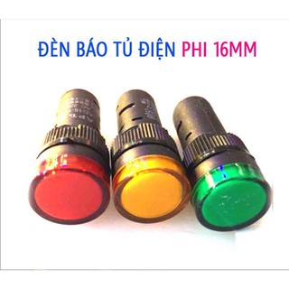 Đèn báo pha tủ điện 16mm 220vac
