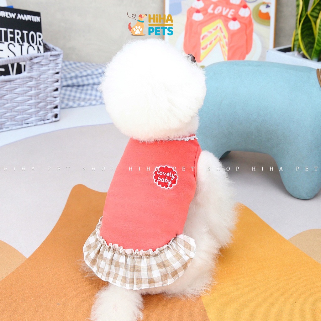 Váy Cho Chó Mèo Vải Thun 100% Cotton Mát Mẻ Quần Áo Thú Cưng Ba Lỗ Mùa Hè Dễ Thương Hihapet.