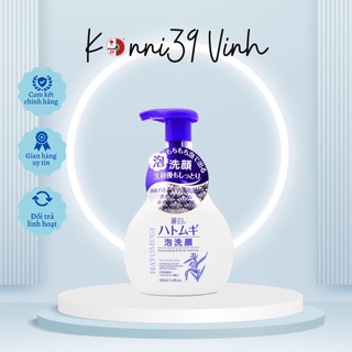 Sữa Rửa Mặt Dưỡng Ẩm Tạo Bọt HATOMUGI Facial Whip Chiết Xuất Ý Dĩ Nhật Bản 160ml - konni39 Vinh