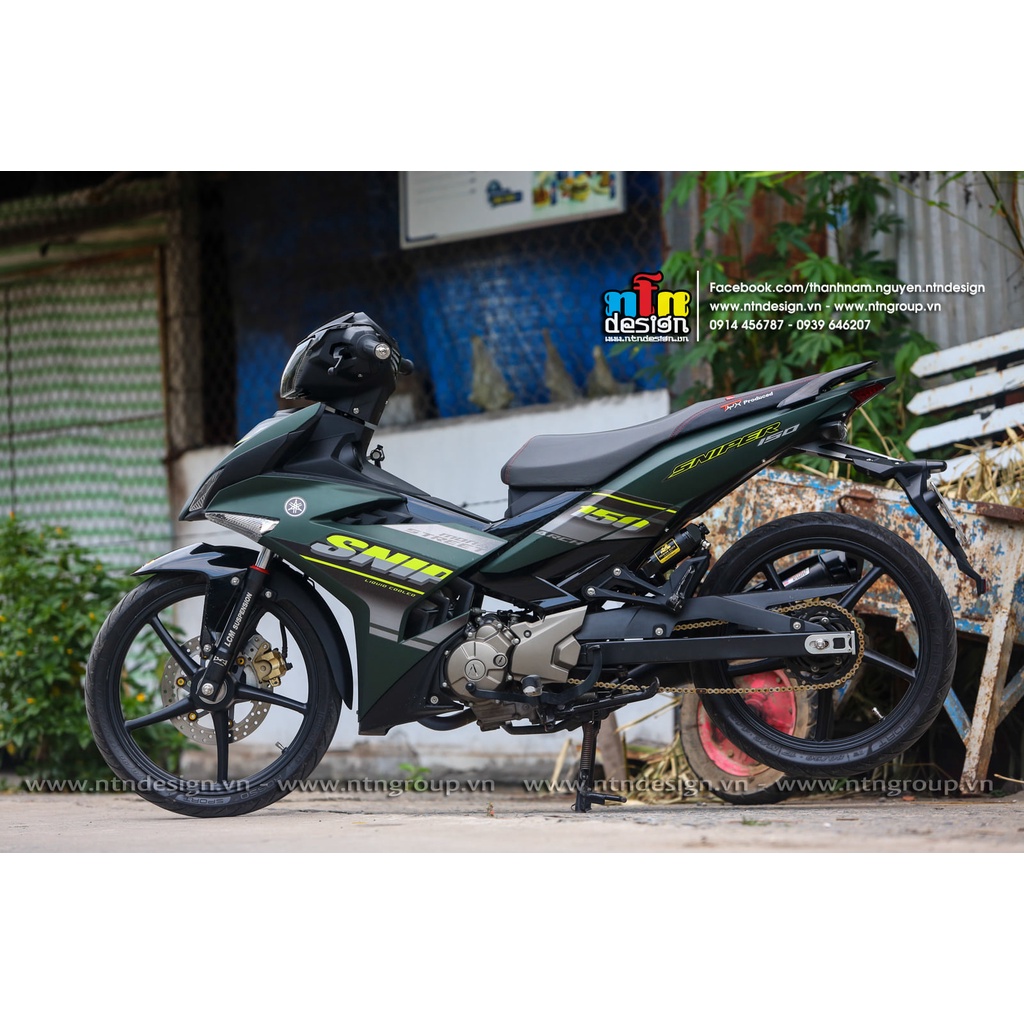 Tem rời Exciter 150 xanh xám nhám Siper