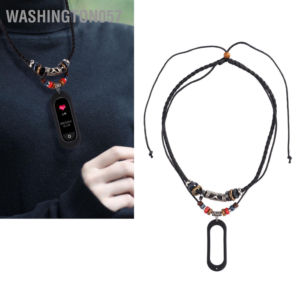 Washington057 Dây đeo tay nâng cấp tự làm thanh lịch cho Xiaomi Mi Band 5/6 cổ điển thời trang chống mài mòn