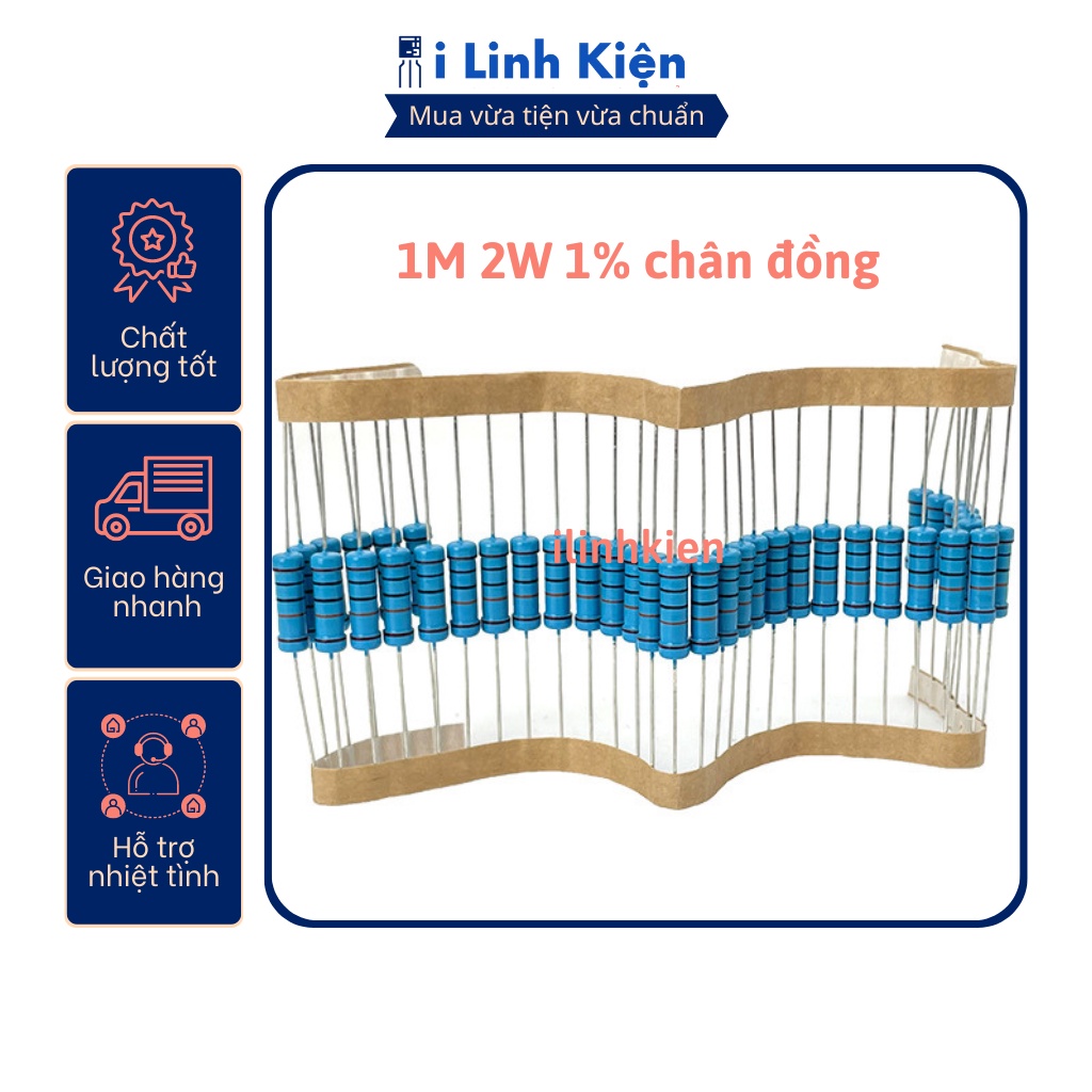 Điện trở vạch 2W 1M 1% chân đồng