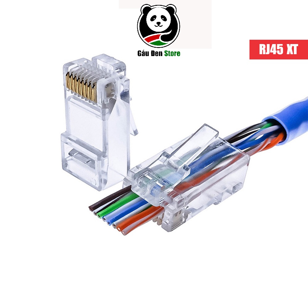 Combo 100 hạt Đầu bấm mạng xuyên thấu RJ45