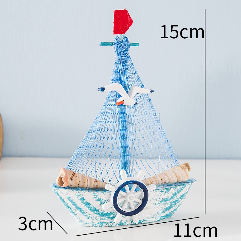 Phụ Kiện Trang Trí Nhà Cửa / Lễ Hội Dễ Thương Xinh Xắn Đồ trang trí Thuyền Buồm Nhỏ 15Cm Trang Trí Nhà Cửa Phong Cách Địa Trung Hải
