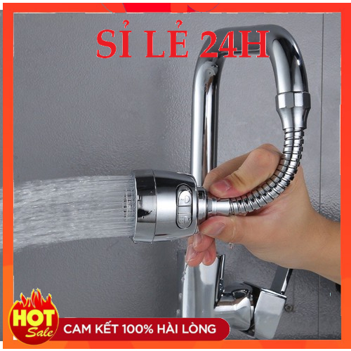 Đầu Vòi Xoay 360 Inox Có 2 Chế Độ Bật Nước