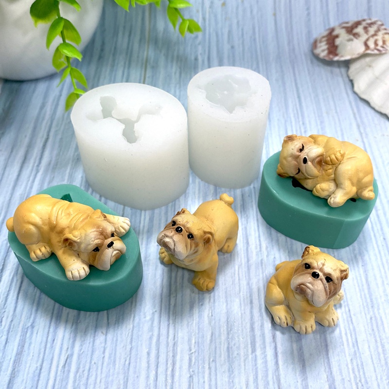 Khuôn Silicone Tạo Hình Chó Bull 3d Trang Trí Bánh DIY