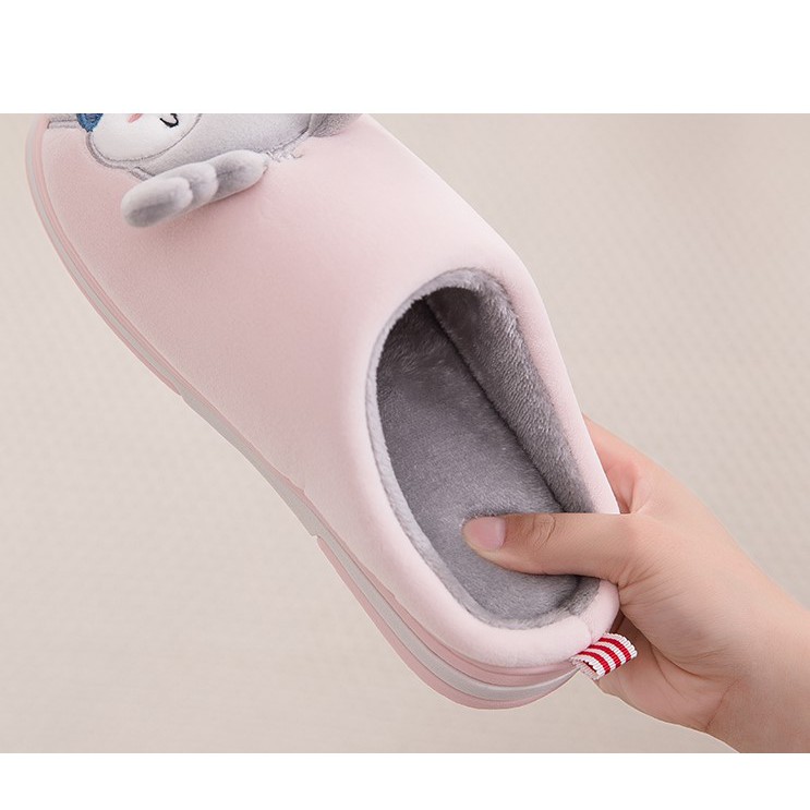 Dép bông bịt đầu unisex mang trong nhà siêu ấm thời trang ulzzang họa tiết Tuần Lộc kute cực Hot TGG-38