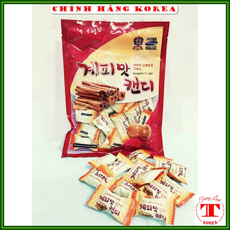 Kẹo quế hàn quốc chính hãng, gói 200gr - tranglinh