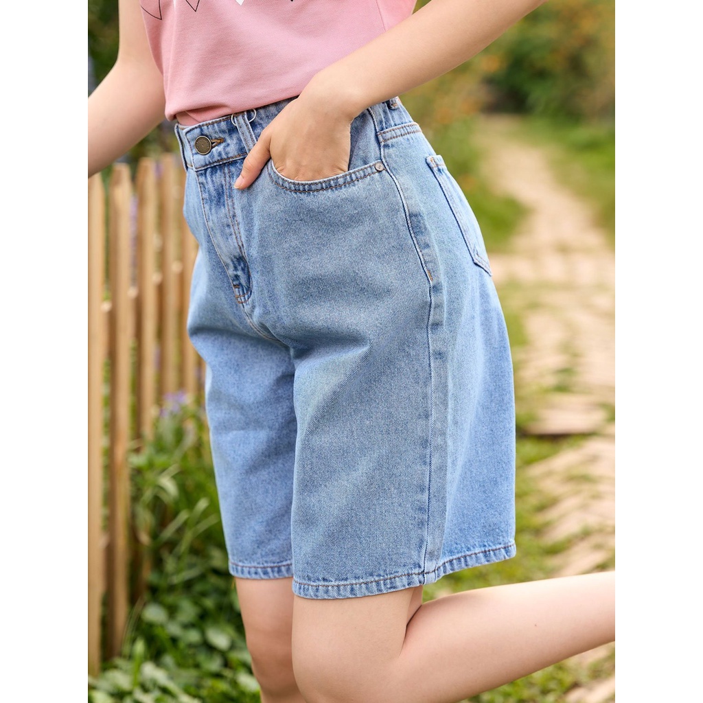Quần Short jean nữ YODY lửng rộng Co Giãn SJN3052