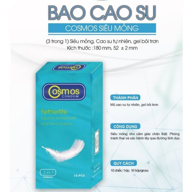 Bao cao su Osmos gân gai, kéo dài thời gian yêu, siêu mỏng