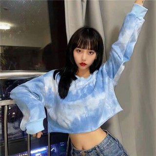 croptop tay dài loang màu