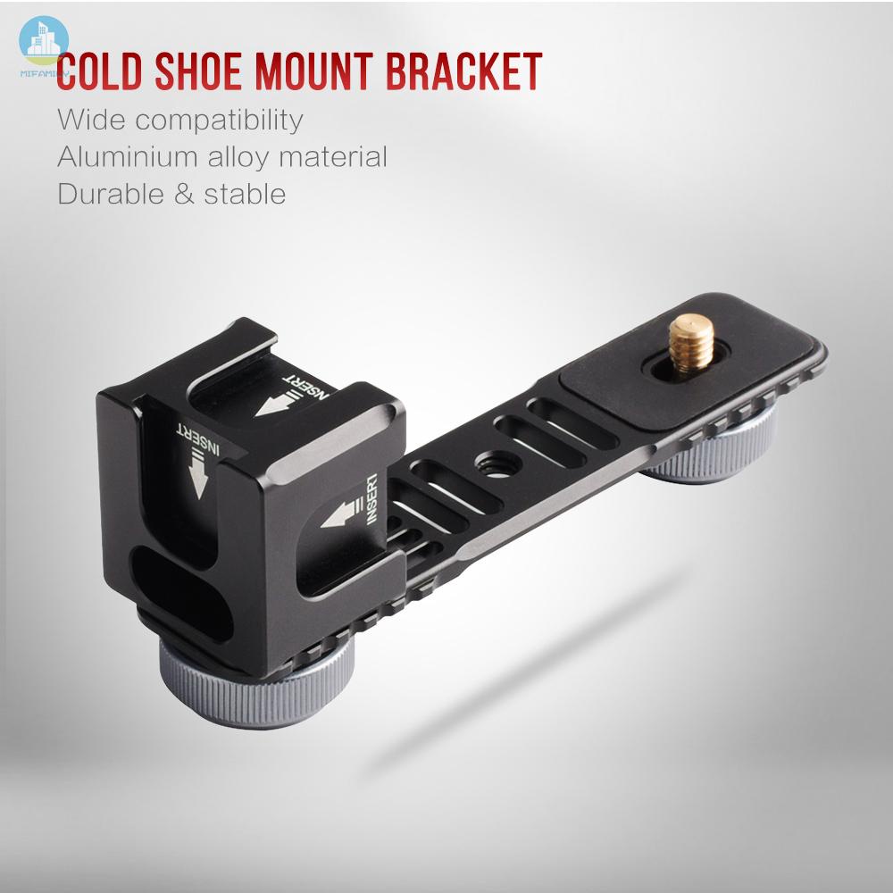 MI   Universal Aluminium Alloy Gimbal Extention Bar Bracket Adapter with 4 Cold Shoe Mount 1/4 Inch Screw Adapter for LED Video Light Microphone for Zhiyun Smooth Series FeiyuTech Vimble 2 DJI Osmo Mobile 2 Gimbal Handheld Stabilizer Accessories