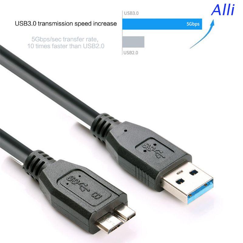 Dây cáp dữ liệu USB 3.0 đầu cắm A sang Micro B dài 30cm màu đen
