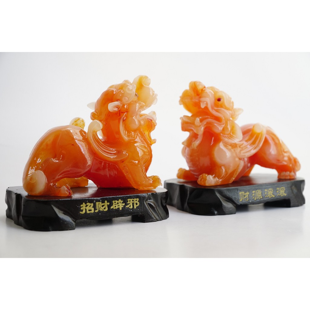 Cặp tượng Tỳ Hưu Đỏ phong thủy may mắn - Cao 10cm | BigBuy360 - bigbuy360.vn