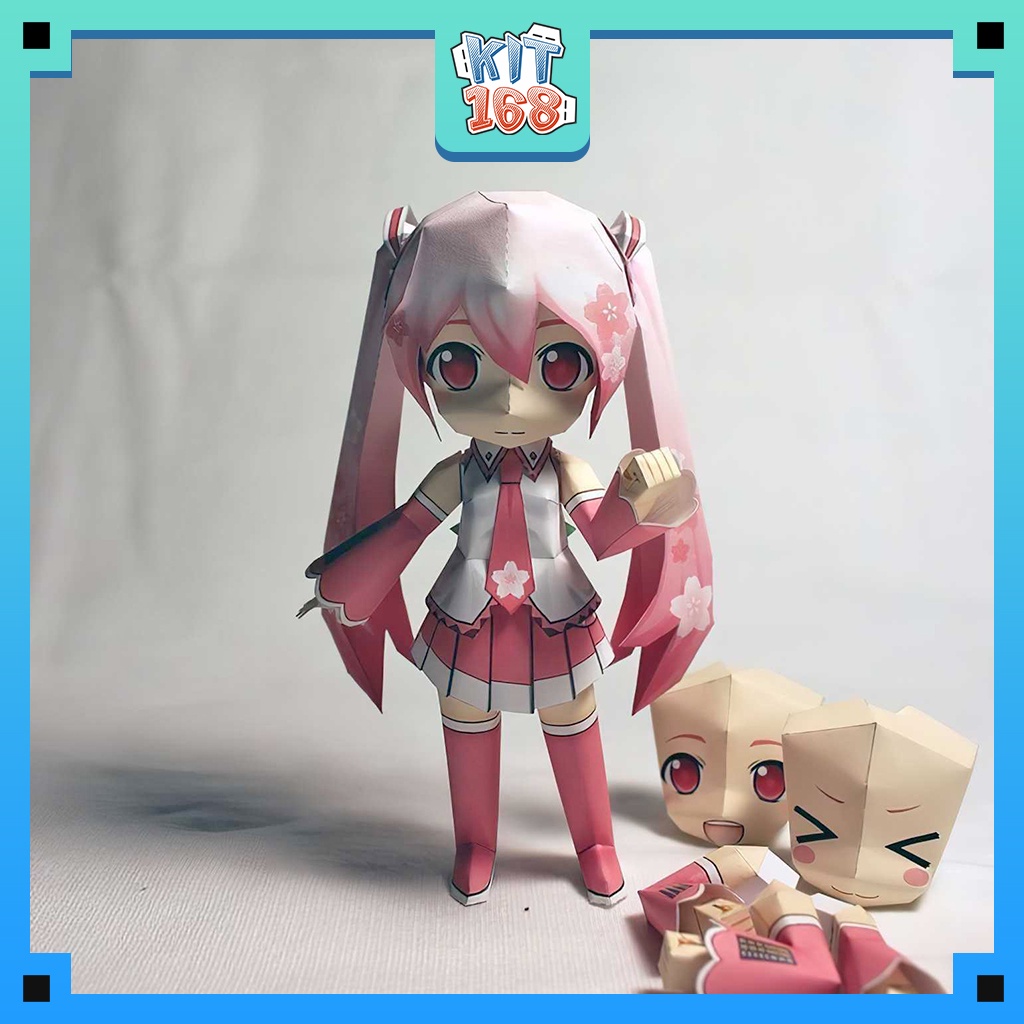 Mô hình giấy Anime Game Chibi Sakura Miku - Vocaloid