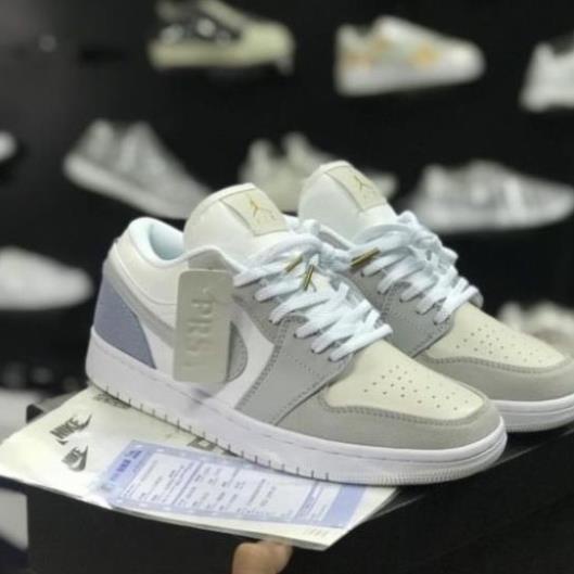 Giày thể thao sneaker  Nike Jordan Low  Paris JD1 xám xanh thấp cổ nam nữ cao cấp full bill box