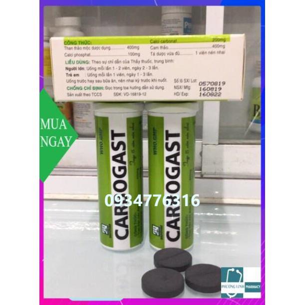 CARBOGAS bệnh dạ dày, đường ruột , kiết lỵ ,sình hơi, ợ chua....( hộp 2 tuýp x 15 viên)