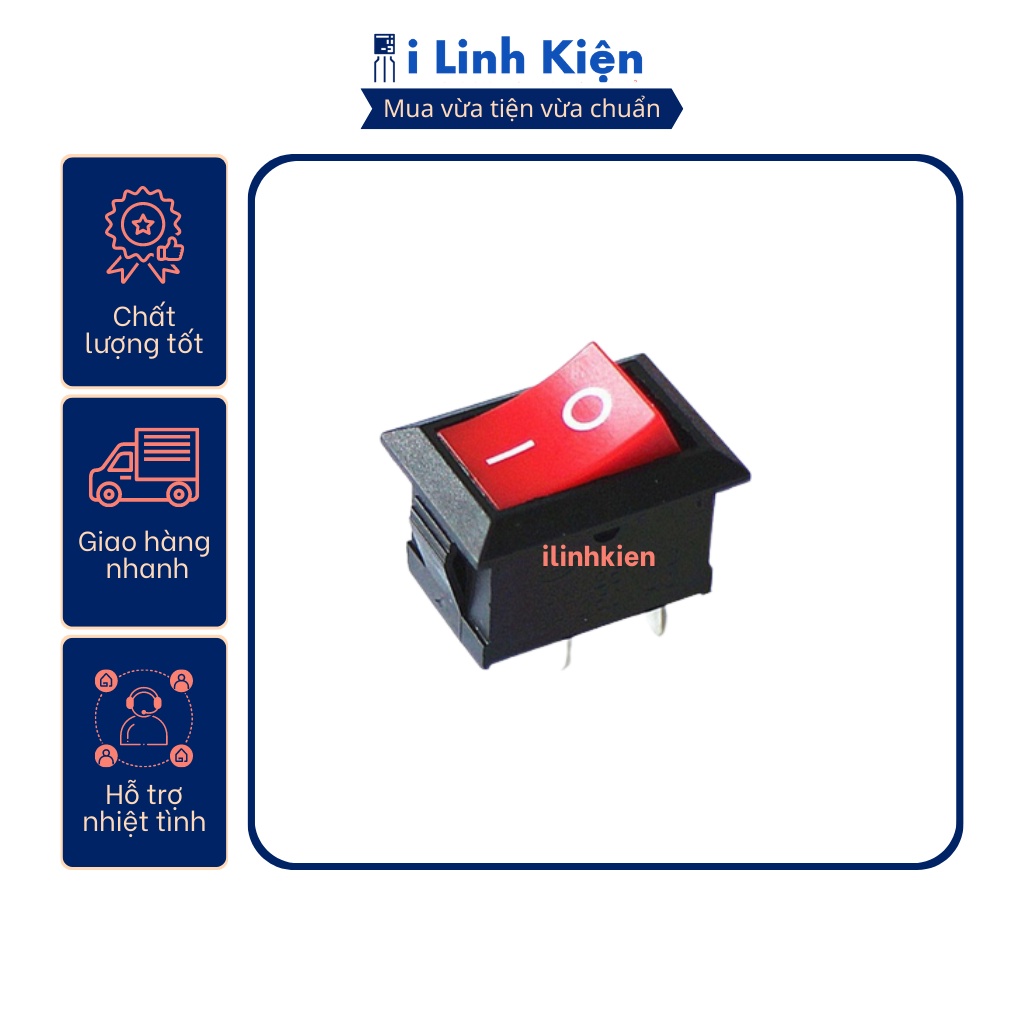 Công tắc bập bênh RY1-101 6A 250V 2P 15x21mm không đèn