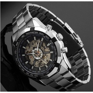 Đồng hồ cơ Winner mặt tròn dây inox