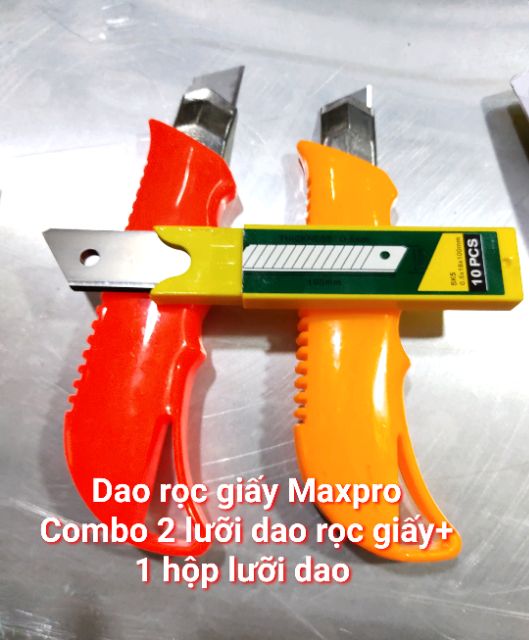 Dao rọc giấy cao cấp Maxpro (2 dao rọc giấy+1 hộp lưỡi dao)