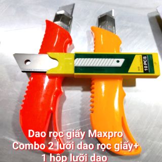Dao rọc giấy cao cấp Maxpro (2 dao rọc giấy+1 hộp lưỡi dao)