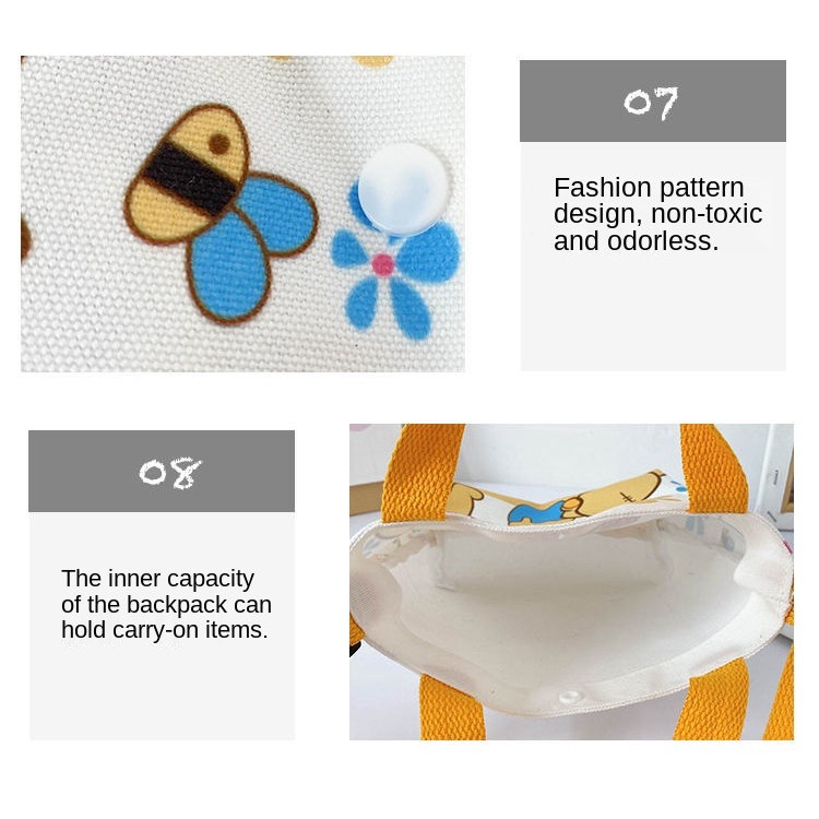 Túi xách Canvas họa tiết hoạt hình dễ thương cho bé