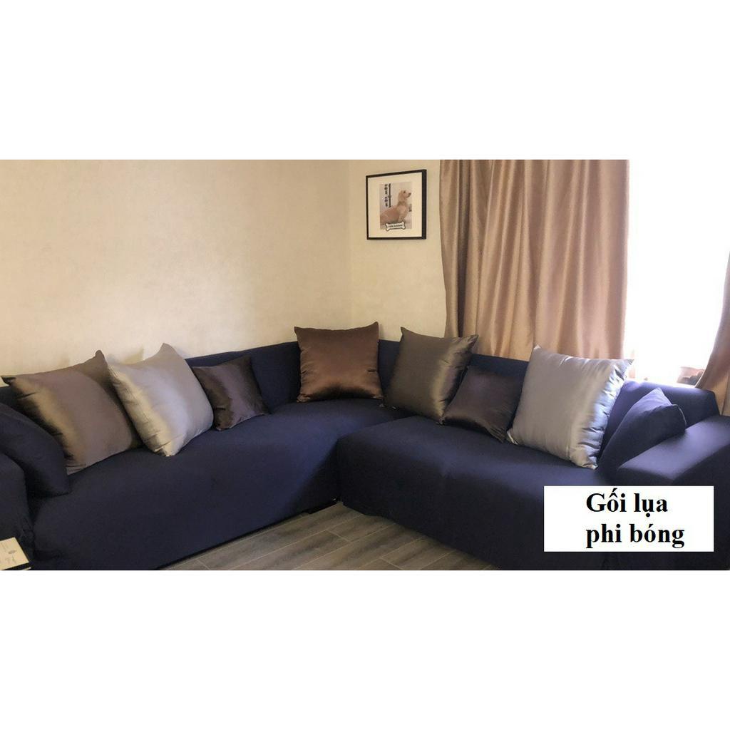 Gối tựa lưng sofa chất liệu LỤA PHI BÓNG giá rẻ phong cách hiện đại màu trơn