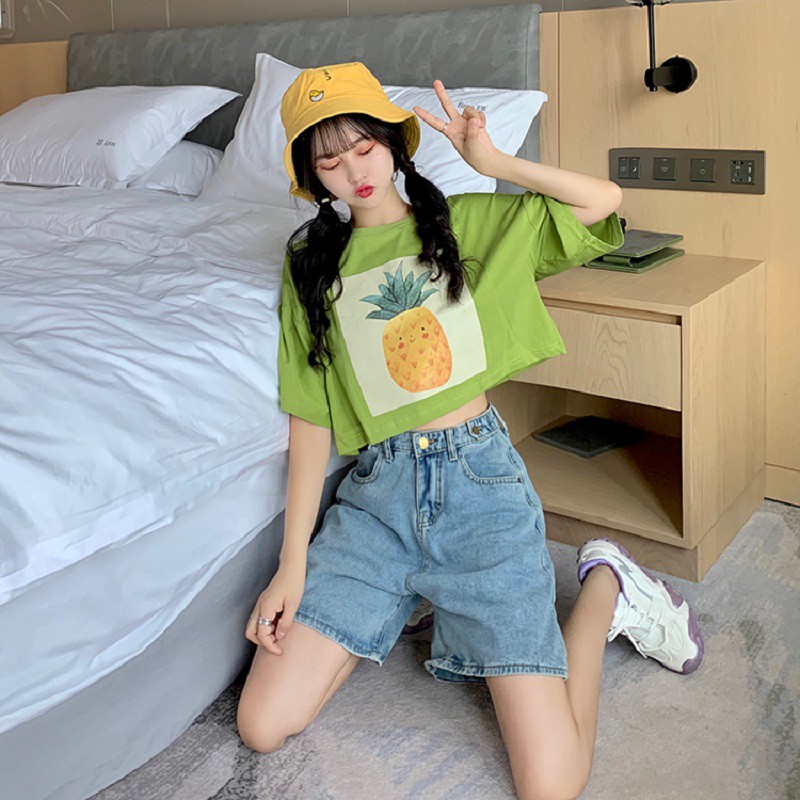 Áo Thun Croptop QUẢ DỨA Form Rộng Hot Trend - VIETCENTRE | BigBuy360 - bigbuy360.vn