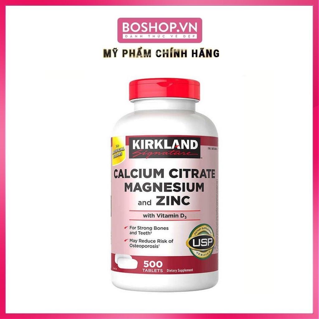 Viên Uống Hỗ Trợ Xương Khớp Kirkland Calcium Citrate Magnesium And Zinc 500 Viên Chuẩn Mỹ