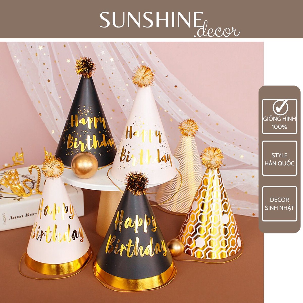 Mũ sinh nhật dễ thương cho bé 1-5 tuổi phong cách Hàn Quốc