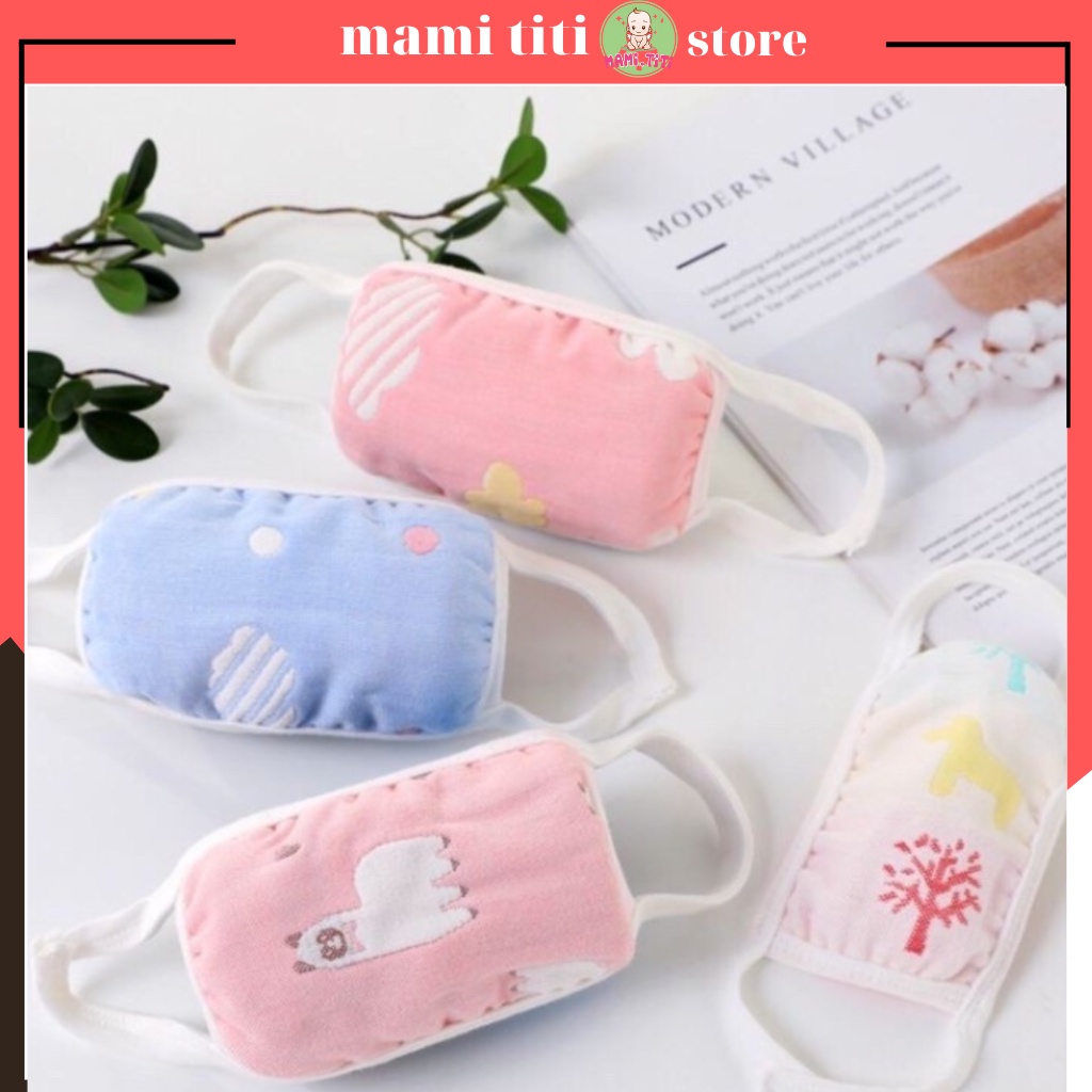 Khẩu trang vải cho bé, Khẩu trang sợi tre Làm từ vải xô Nhật mềm mại, êm ái, THÔNG THOÁNG - MAMI.TITI