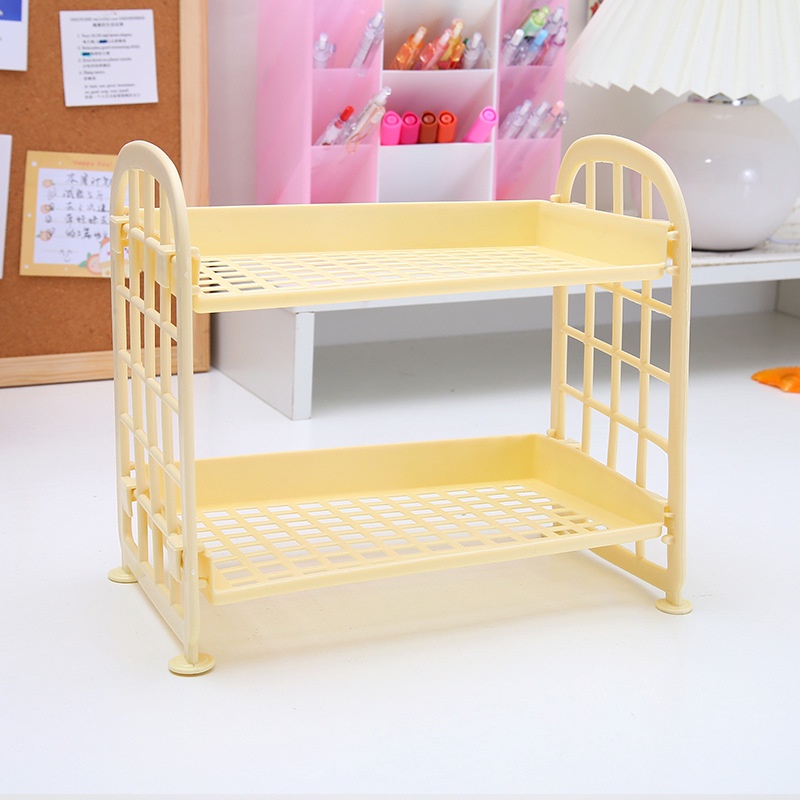 Kệ Nhựa Mini 2 Tầng Siêu Xinh Đựng Đồ Đa Năng Văn Phòng, Bàn Học, Gia Vị Nhà Bếp (Nhiều Màu)