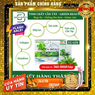 [SALE BẤT CHẤP] – Nước Ép Cần Tây ❤️GREEN BEAUTY❤️32 Gói – Tảo Xoắn-Diệp Lục Collagen Giúp Đẹp Da Thải Độc-Giải Độc Gan