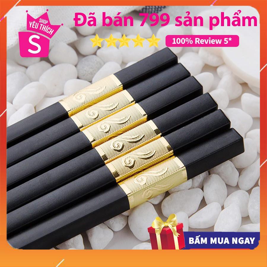 Đũa Mạ Vàng ☘FREESHIP☘ Bộ 10 Đôi Đũa Mạ Vàng Xuất Nhật Cao Cấp, Sang Trọng, Bền Đẹp