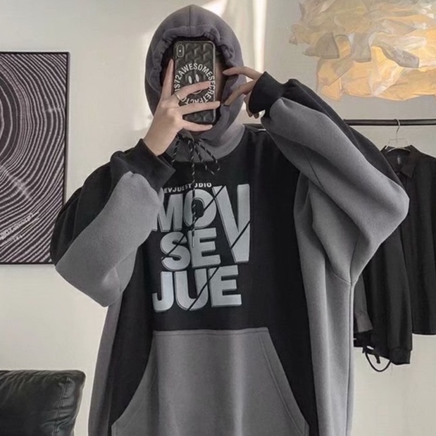 Áo khoác hoodie nam in chữ thời trang Hàn Quốc trẻ trung cho new Hàn Quốc áo dài tay unisex in hoa top bigsize fashion áo len nam