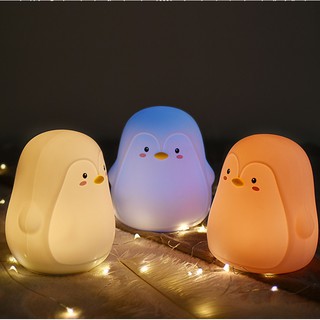 Đèn ngủ silicon mini hình chim cánh cụt